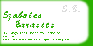 szabolcs barasits business card